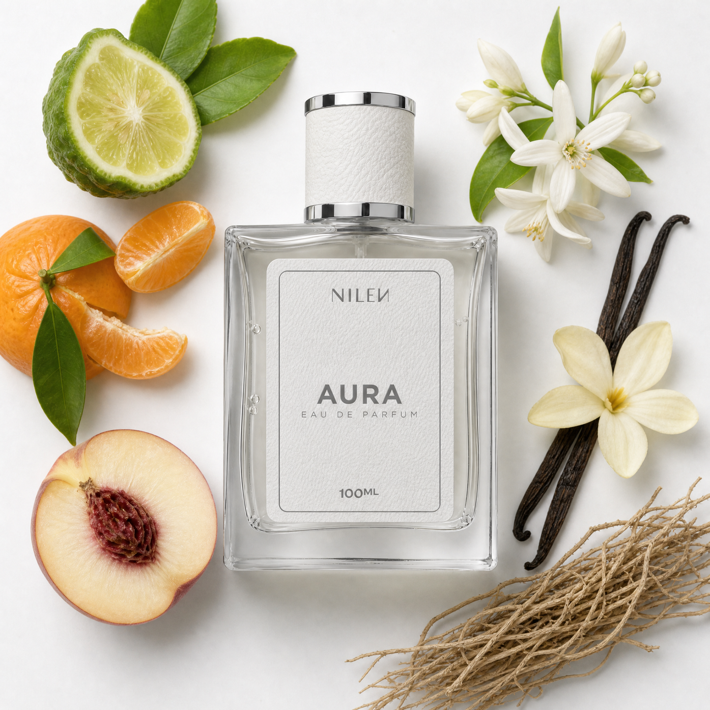 Perfume Nilen Aura 100ml, contratipo do Valaya (Parfums de Marly), frasco âmbar com caixa