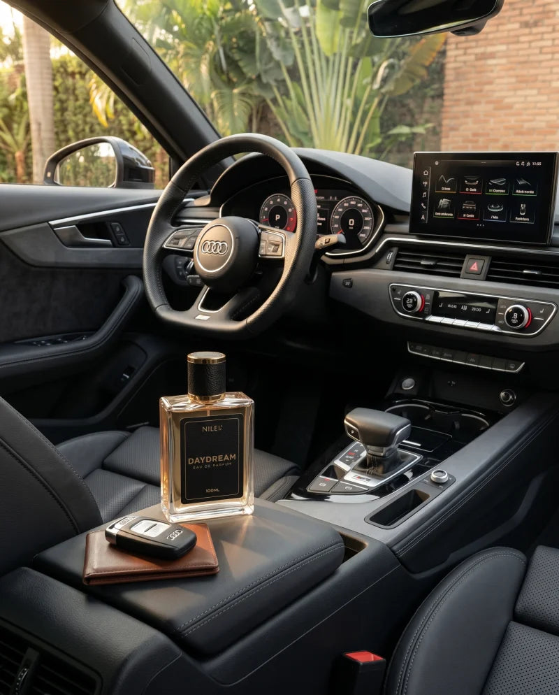 Console de Audi com chaves de couro
